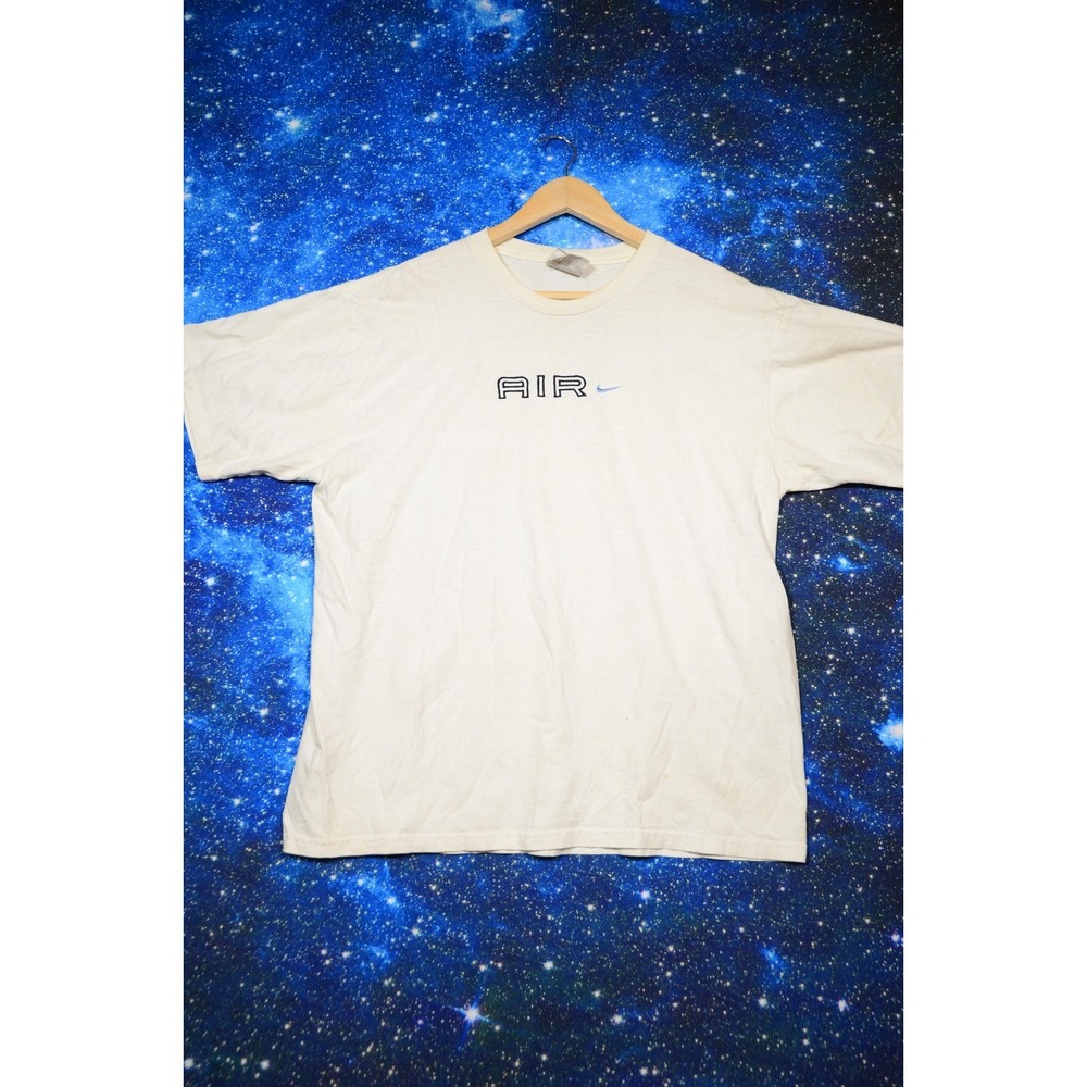 Vintage Nike Air Shirt Mens Large White Embroidered Swoosh Logo 90s Tee